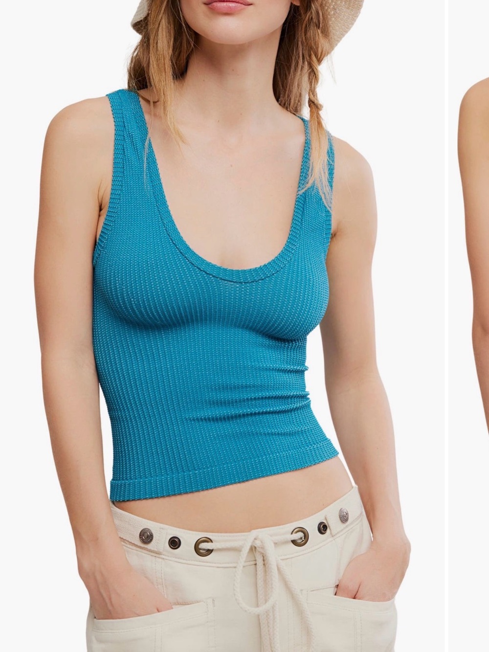 Free People intimately clean slate crop tank XS/S EUC